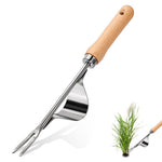 HASTHIP Gardening Weeder Tool for Multipurpose Use with 12.6 in Curved Hoe and Wooden Handle