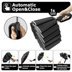 HASTHIP® Large Umbrella for Men Women with Reflective Strap,50'' Automatic Open/Close Windproof Travel Folding Umbrella,Reinforced 10 Dual Ribs 99 UV Protection with Carabiner Handle