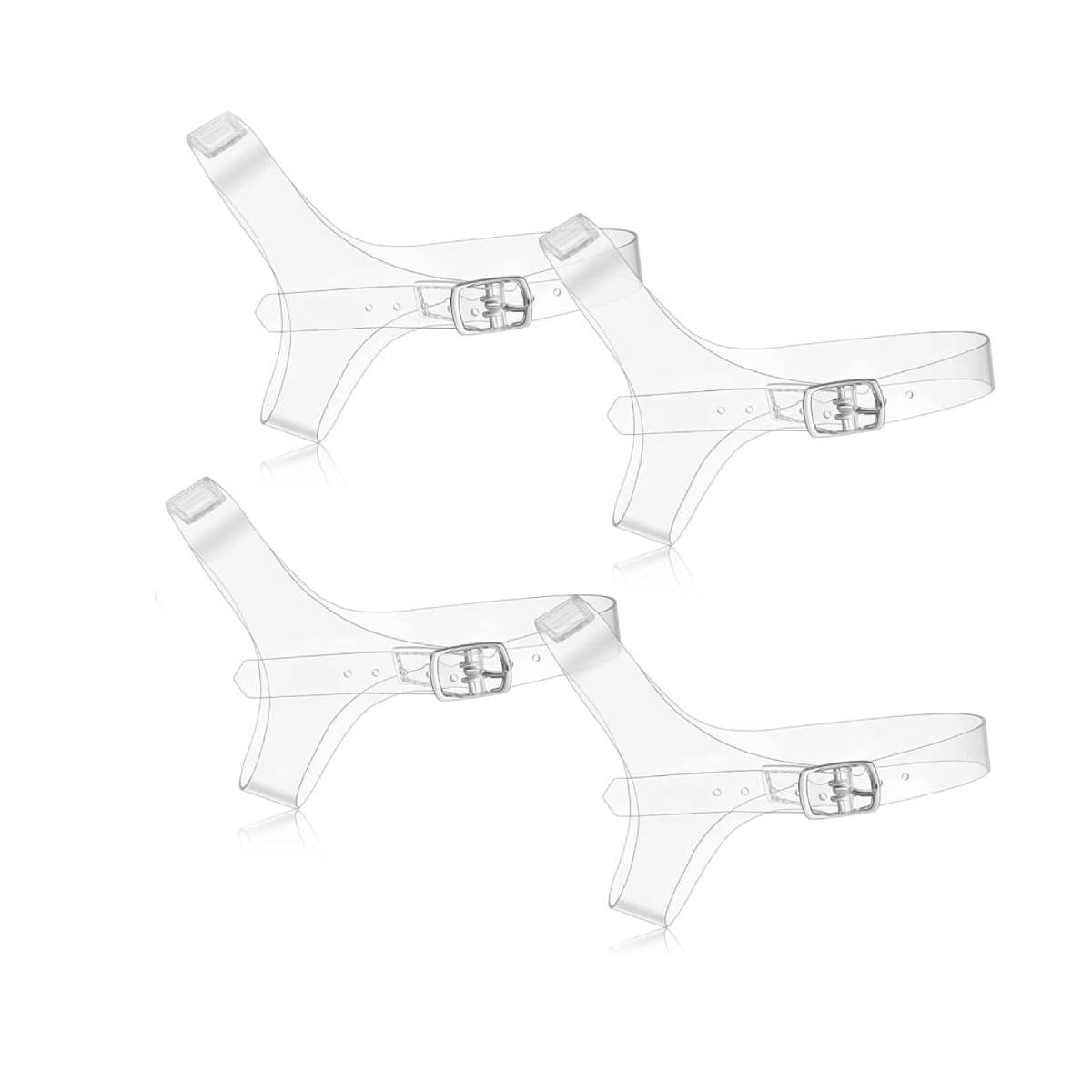 HASTHIP® 2 Pares Correas Transparentes Antideslizantes para Tacones Altos de Mujer, Correas Ajustables y Removibles de Silicona Texturizada para Zapatos Seguros y Cómodos