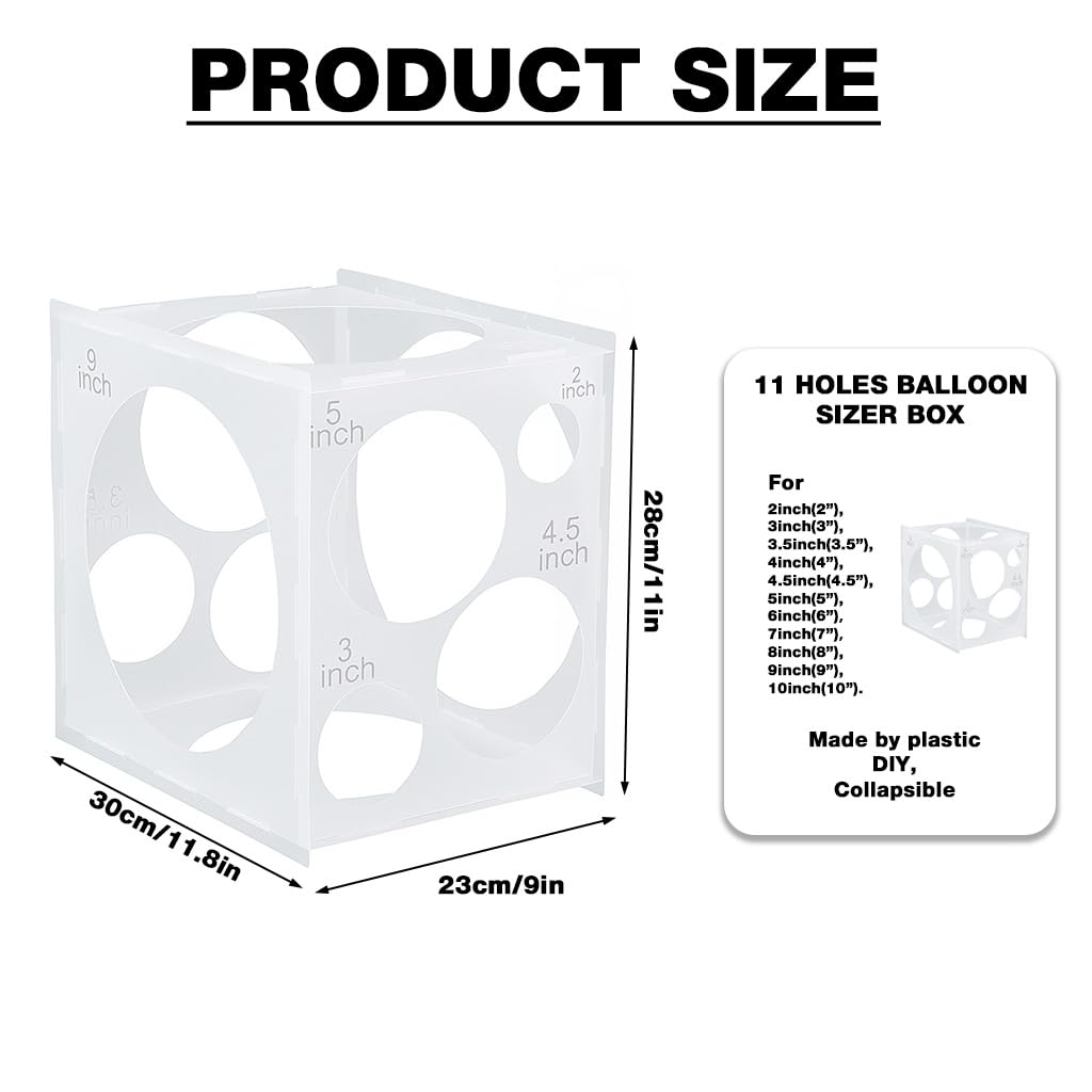 HASTHIP Balloon Sizer for Wedding Balloon Arches with 11 Size Options and Collapsible Box | Event and Home Decor