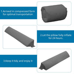 HASTHIP Headboard Cushion for Bed with Side Phone Pocket 39 x 10 x 6 in Grey Foam | Gap Cover Pillow for Comfortable Support