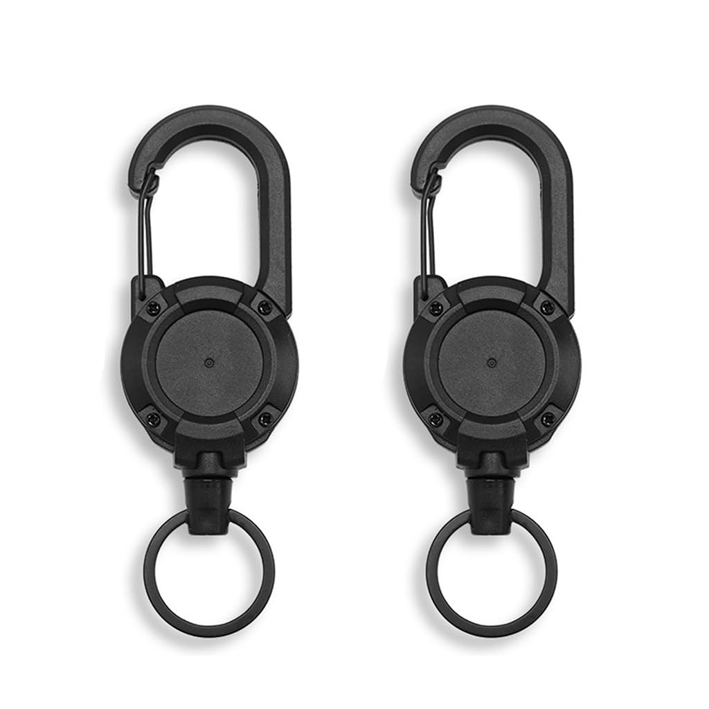 HASTHIP ID Card Holder for Work and School with 23.6 in Retractable Reel & Steel Wire Clip