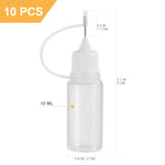 HASTHIP® 10 Pzs Botellas Aplicadoras con Punta de Aguja de Precisión 10ml,Botellas Pegamento PE para Manualidades,Pintura Acrílica Papel Tinta y Bricolaje Líquido