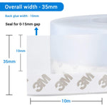 HASTHIP Window Seal Strip for Doors and Windows 10m 35mm | Transparent Silicone 3 pcs