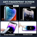 HASTHIP® Tempered Glass Suitable for iPhone 15 Pro Max 6.7 Inch with Anti Fingerprint Screen Protector Auxiliary Installation Kit 2 Scratch Resistant Screen Protectors and 1 Lens Protector