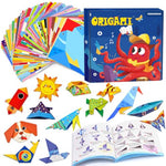 HASTHIP® 108 Sheets Origami Paper Kit for Kids, 3D DIY Craft Set with Tutorial Guide, Gift Box, 5.5 Inch Square Colored Paper, Art Supplies for Creative Projects