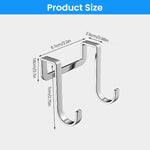 HASTHIP Door Hooks for Over Door Storage featuring Twin Hooks and Stainless Steel Organizer | 4Pcs No Drill Design