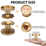 HASTHIP Candle Holder Stand for Dining Table Decoration with 2Pcs Metal Golden Pillars | Minimalist Tealight and Taper Design
