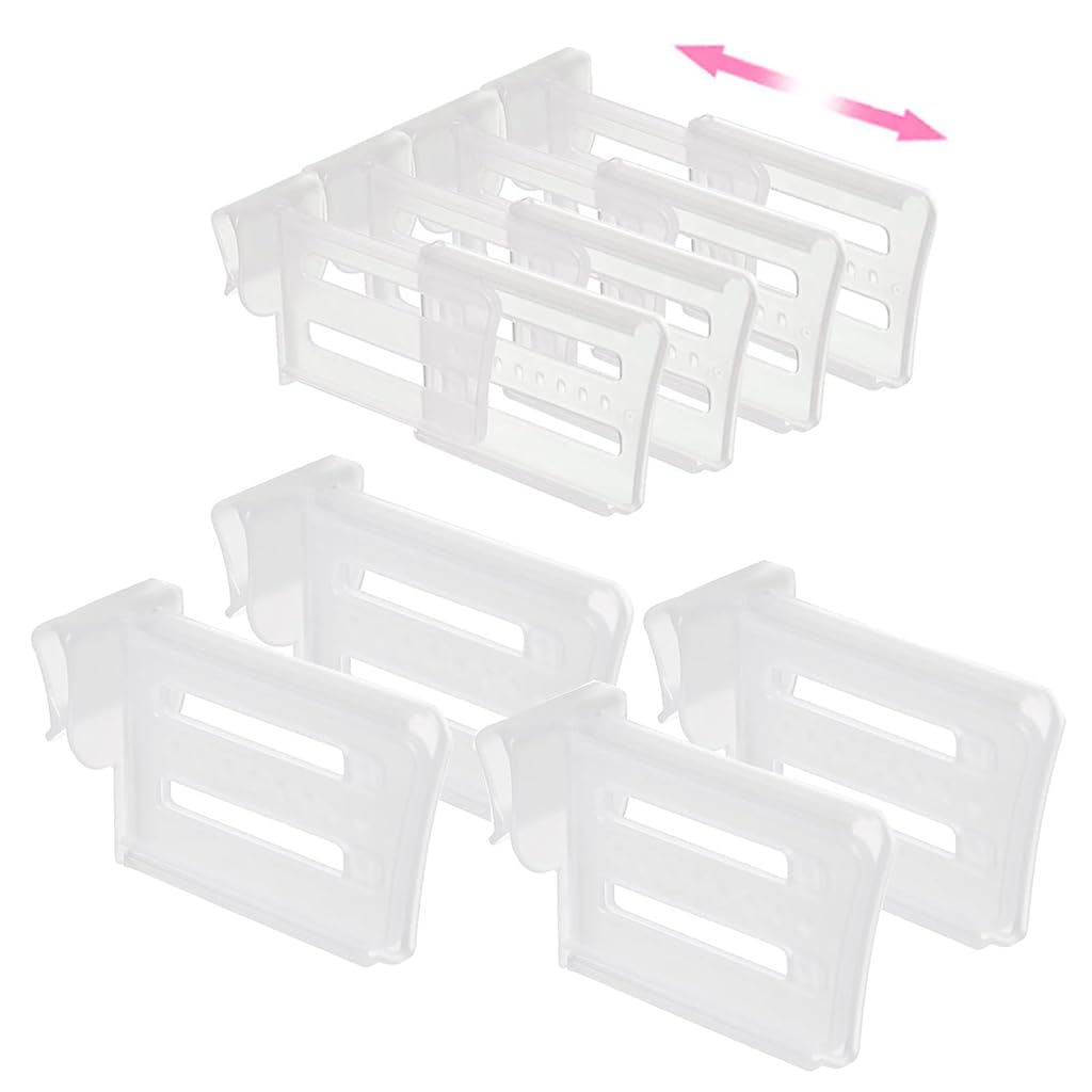 HASTHIP® 8 Pcs Refrigerator Dividers Kitchen Fridge Organizer Bins, Stackable Clear Storage Box with Lids, Adjustable Food Container for Fruits, Vegetables, Pantry, Freezer, Cabinet, Drawer Divider