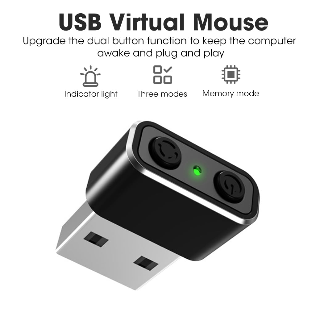 HASTHIP® USB Mouse Jiggler With 3 Modes & Memory Function, Undetectable Movement Simulator, Wide Compatibility With On/Off Switch, Ideal For Work From Home & Online Learning, For Windows & Mac