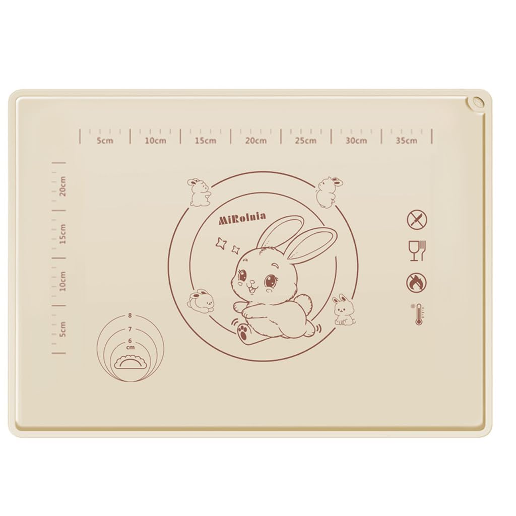 HASTHIP Silicone Baking Mat for Pastry and Chapati 15.7x19.7 in with Raised Edges & Guides