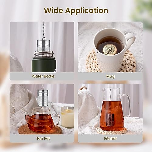 HASTHIP® Large Tea Infuser 304 Stainless Steel, 2.75 Inches Fine Mesh Strainer, Lid and Chain, Brew Loose & Herbal Tea, Fits Mugs, Cups, Teapots, Durable, Easy to Clean, Indian Consumers