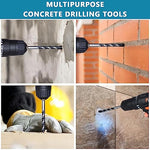 HASTHIP® 12Pcs Drill Bits Set 6 Sizes Drill Bits 3.14-4.72inch Masonry Drill Bit Set & Concrete Drill Bit Set, Professional Carbide Drill Bits Tip for Glass, Tile, Brick, Cement Concrete Plastic Wood