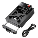 HASTHIP® ZORBES Enfriador para Cámara SLR De Transmisión En Vivo, Ventilador De 5 Velocidades Recargable USB con Abrazadera De Resorte y Pantalla LCD