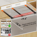 HASTHIP® Pull Out Cabinet Organizer 34-50cm Adaptable Width Design Carbon Steel Kitchen Closet Sliding Drawer No Drill Adhesive Integrated Rail 12.5cm x 34-50cm 2PCS