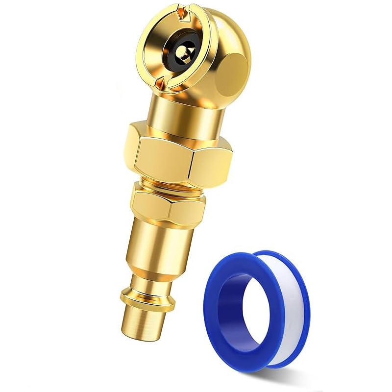 HASTHIP® Juego de Boquillas de Aire para Neumáticos,Conector Rápido 1/4" NPT,Iador Neumáticos con Flujo Cerrado Boquilla Portátil Metal para Compresor Aire y Medidor Presión