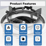 HASTHIP® Cast Iron Wok Ring for Gas Stove, Universal Durable Metal Kitchen Burner Stand, Gas Burner Accessories