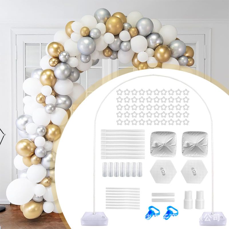 HASTHIP® 4 in1 Balloon Arch Kit,Free Bending Half Arch Stand with Base,Floor Balloon Frame Backdrop for Birthday Party Baby