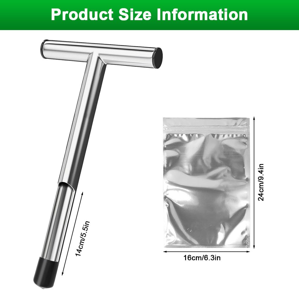 HASTHIP Soil Sampler for Testing Moisture Nutrients and pH featuring 12 in T Handle | Stainless Steel Corer