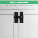 HASTHIP Door Latch Lock for Gates and Cabinets with 90° and 180° Design | 3 PCS Black Aluminum Alloy