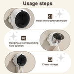 HASTHIP Wall Mounted Toothbrush Holder with Dual Slots and Flip Lid for Hygienic Storage | No Drill Waterproof Bathroom Organizer