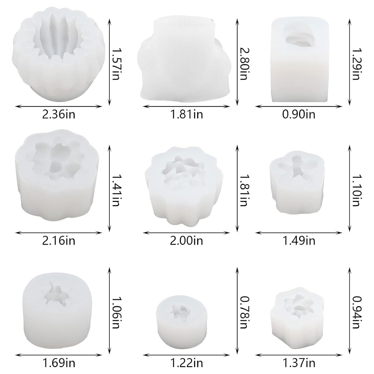 HASTHIP Succulent Silicone Molds for DIY Resin Desk Decor featuring 18PCS 9 Styles | Reusable Food‑Grade Material