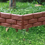 HASTHIP® 12PCS Garden Fence Border Decor Fencing Rustic Brick Edging Picket Connectable Decorative for Lawn Pathway Backyard Brown