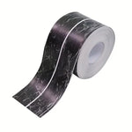 HASTHIP® 1 piece of PVC sealing strip, 3.2-meter self-adhesive for waterproof sealing tape, edge protection, sink, toilet and bathroom -Black