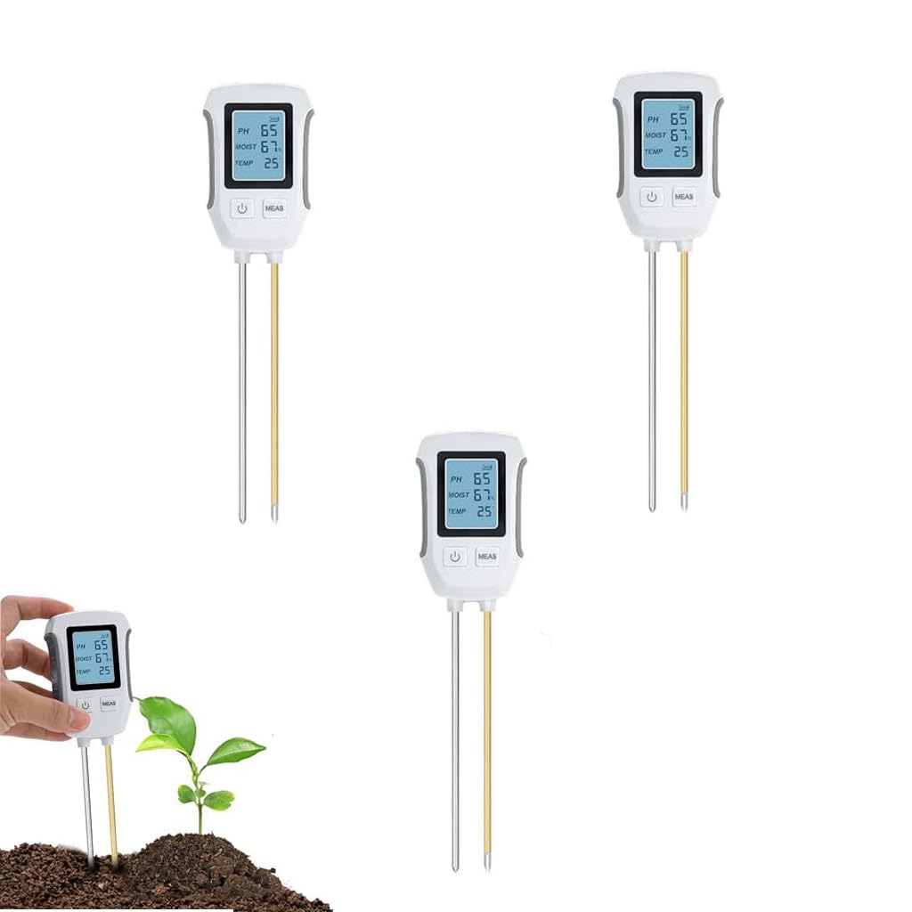HASTHIP Soil Meter for Gardening with Dual Probes and LCD Display | Measures Moisture pH and Temperature -10°C to 90°C