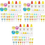 HASTHIP® 135PCS Mini Sauce Bottle & Fruit Fork Set for Kids Portable Dispenser Ketchup Dressing Bottles for Tiffin Picnic Camping Outdoor Activities
