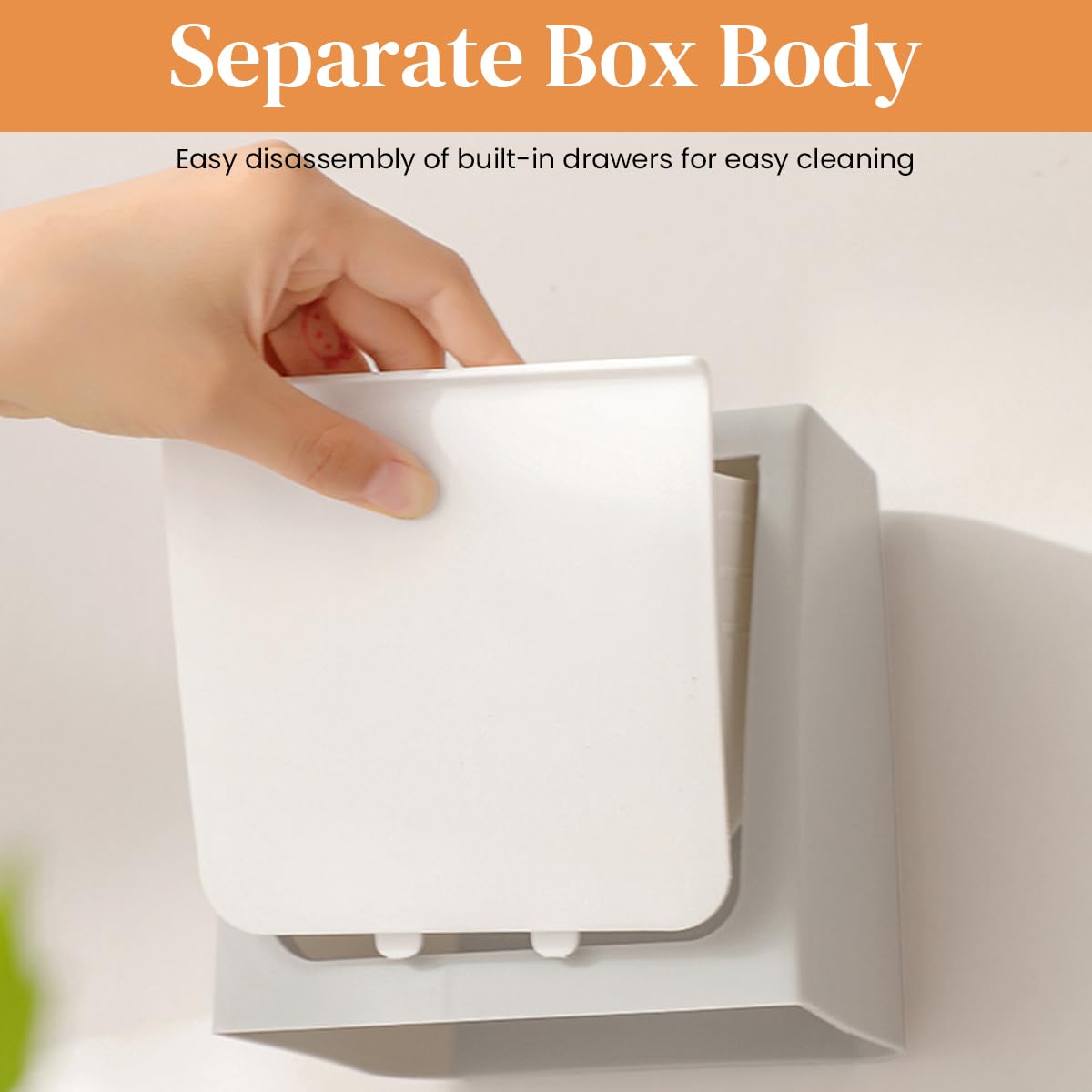 HASTHIP Sanitary Pads Storage Box for Toilet with Pull Out Design 11.5x11.5x19.5cm Pink