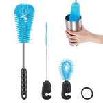 HASTHIP Bottle Cleaning Brushes Set for Cups and Straws with Curved Bristles | 3Pcs BPA Free