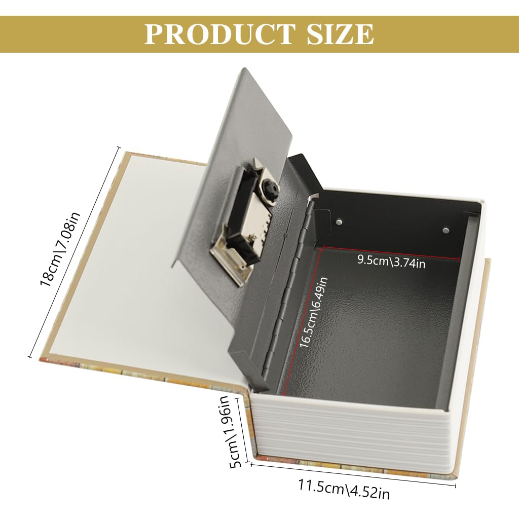 HASTHIP® Vintage Butterfly Metal Storage Box with Combination Lock, Safe Box Piggy Bank Office Personal Safe Box Diary Mini Lockerfor Cash Bills Piggy Bank Diary Office, 9.5"x6.2"x2.2"