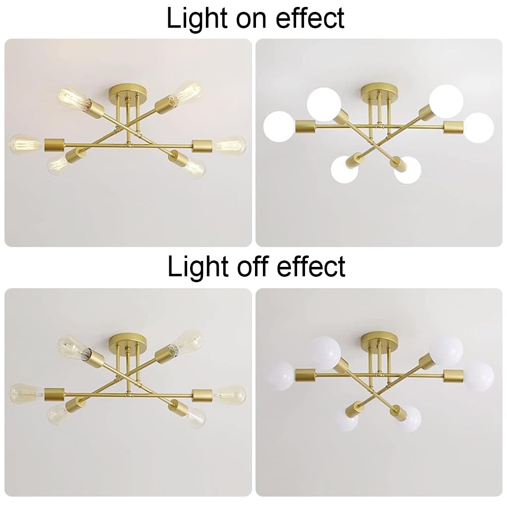 HASTHIP 6-Light Modern Metal Flush Mount Ceiling Light, E27