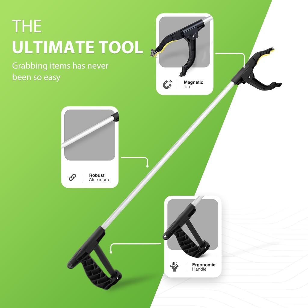 HASTHIP Grabber Reacher Tool for Easy Pickup with 75cm Long Arm and Magnetic Tip | Aluminum Construction