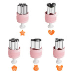 HASTHIP Cookie Cutter Shapes for Kids with Push Type Demold Handle and 5 Steel Molds | Pink