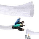 HASTHIP® Funda Protectora de Cables 6.6ft,Manguera Dividida Autoenvolvente para Gestión de Cables Eléctricos,USB Audio y Video Protección contra Masticado Gatos y Ratones - Blanco
