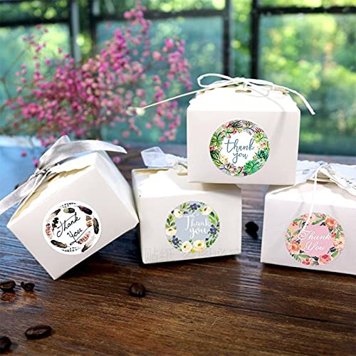 Paper Pretty 500pcs Round Floral Thank You Stickers Seal Label for Favor Party Handmade Envelope Stationery Sticker