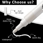 HASTHIP White Acrylic Paint Pens for DIY Crafts with 2mm Fiber Tip | 8 Pack Waterproof Set