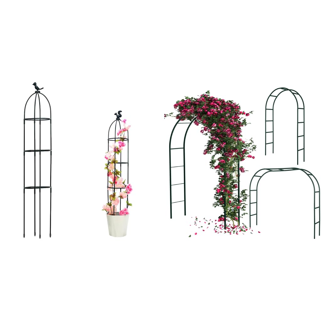 HASTHIP Garden Plant Support Cages 120cm for Climbing Plants with Adjustable Metal Frame | Indoor and Outdoor Balcony Decor