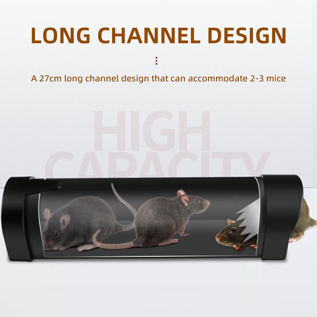 HASTHIP Mouse Trap Cage for Home with 27cm Long Channel Design & Metal Auto Door | Humane Catch and Release