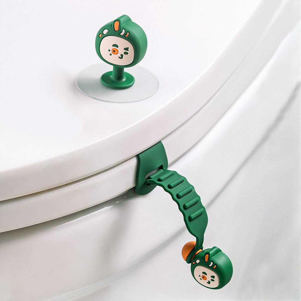 HASTHIP® 2Pcs Adhesive Toilet Lid Lifter & Touchless Toilet Seat Lifter Lift Tabs, Cute Cartoon Toilet Hygiene Handles for Cover Lid and Seat Universal Toilet Accessories Set for Bathroom Use