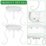 HASTHIP Plant Stand for Indoor and Outdoor with 23x23cm Round Tray | White Iron 2 Pack