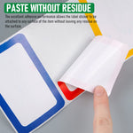 300 Sheet Colored Label Stickers, 3.5"x2.3" Self Adhesive Tags 4 Colors Name Tag Sticker for Office, School, Classroom, Meeting, Kindergarten, Parties, Warehouses, Clothes and Mailing