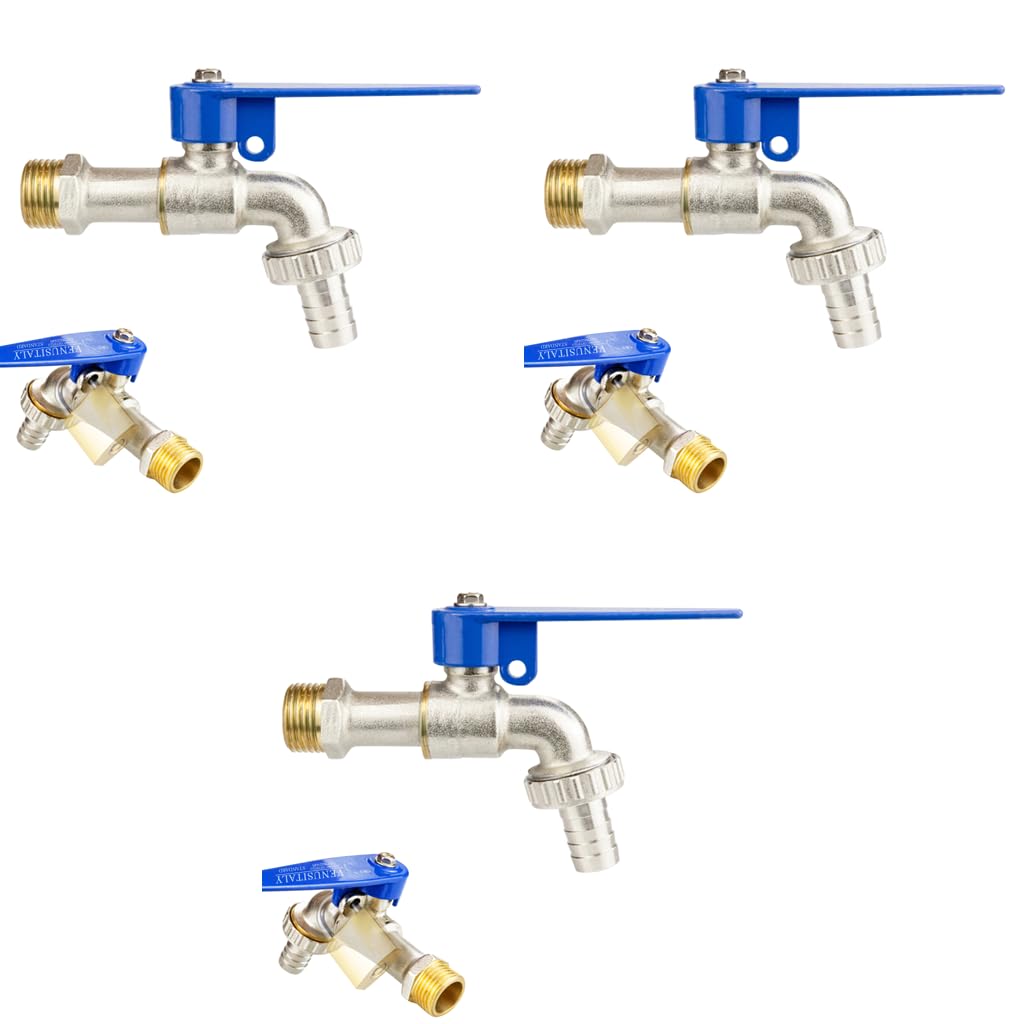 HASTHIP Tap with Lock for Outdoor Spigots and Garden Use featuring 1/2 Inch Thread | Zinc Alloy Faucet 3PCS