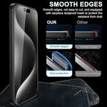 HASTHIP® Brand Tempered Glass Screen Protector for iPhone 15 Pro 6.1 Inch, 2 Pack HD Clear 9H Hardness Anti-Scratch with Anti-Fingerprint Coating, Easy Installation Frame, Case Friendly, Includes