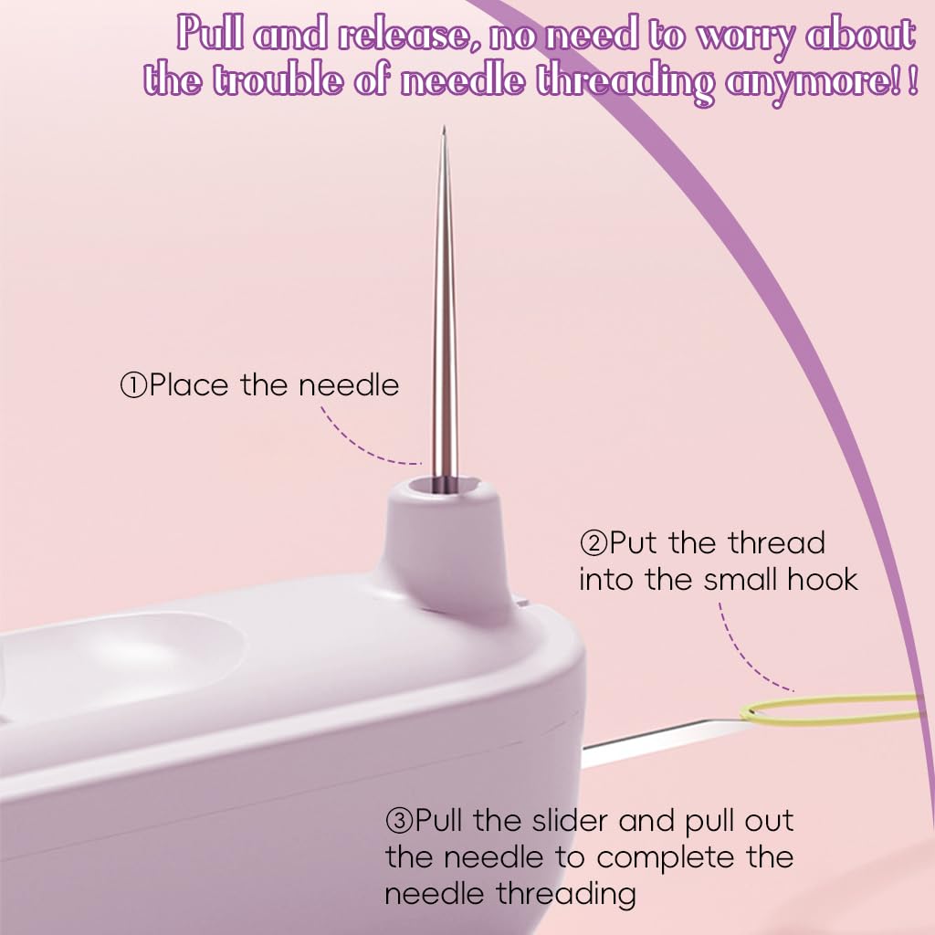 HASTHIP 2 in 1 Automatic Threader for Hand Sewing and Embroidery with Dual Head Retractable Design | Stainless Steel Seam Ripper