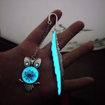 HASTHIP Metal Feather Bookmark for Reading with Glow in the Dark 3D Owl Design | 11.5cm Zinc Alloy Gift