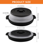 HASTHIP Microwave Plate Cover for Food Heating with Steam Vent and Gripper Handle | 10.6 in Collapsible BPA Free Lid
