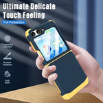 HASTHIP® Phone Case for Samsung Galaxy Z Flip 6 TPU Phone Case with 3.4 inches External Screen Cover Fashion Constrast Color TPU One-piece Hinged Phone Case for Samsung Galaxy Z Flip 6